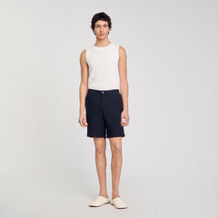 Linen shorts Navy Blue Sandro Men