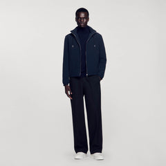 Technical fabric jacket Navy Blue Sandro Men