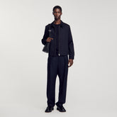 Cotton jacket Navy Blue Sandro Men