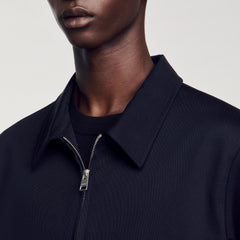 Cotton jacket Navy Blue Sandro Men