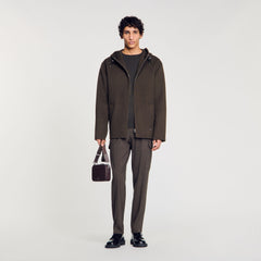 Hooded windbreaker Dark Kaki. Sandro Men
