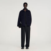 Zipped overshirt Navy Blue Sandro Men