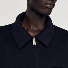 Zipped overshirt Navy Blue Sandro Men