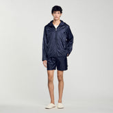 Square Cross nylon jacket Midnight Blue Sandro Men