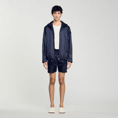 Square Cross nylon jacket Midnight Blue Sandro Men