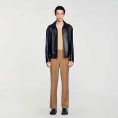 Lambskin jacket Black Sandro Men