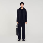 Buttoned oversized shirt Black Sandro Men