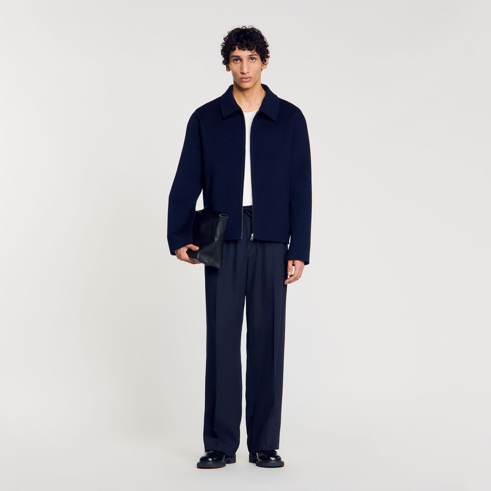 Double-faced wool jacket Royal Blue Sandro Men