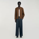Zip-up jacket Tobacco Brown Sandro Men
