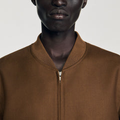 Zip-up jacket Tobacco Brown Sandro Men