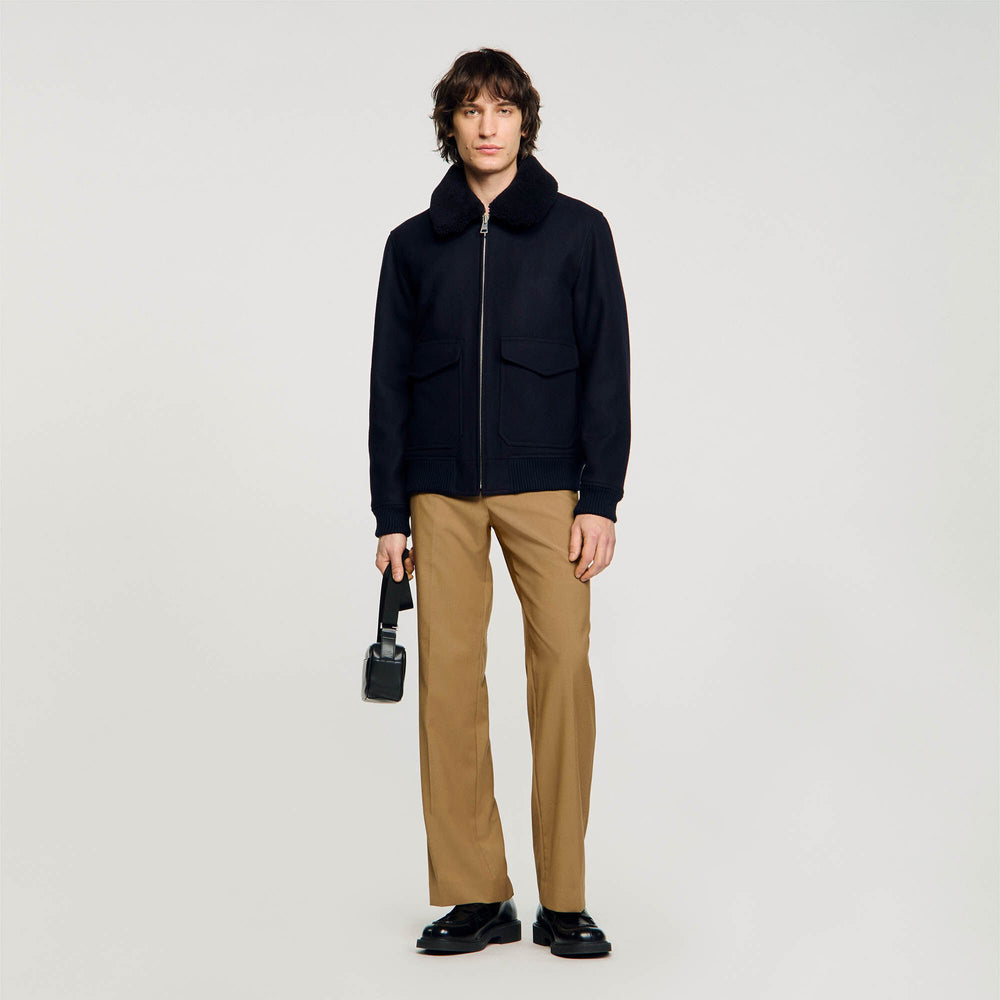 Zip-up jacket Navy Blue Sandro Men