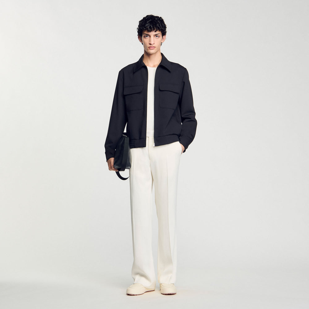 Zip-up jacket Black Sandro Men