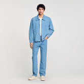 Square cross denim jacket Blue Vintage - Denim Sandro Men