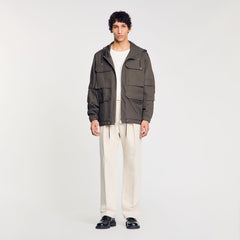 Hooded military parka Dark Kaki. Sandro Men