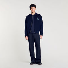 Double-faced snake-detail jacket Midnight Blue Sandro Men