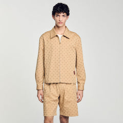 Square Cross zip-up jacket Sand Sandro Men