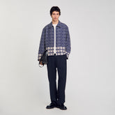 Jacket with floral motif Midnight Blue Sandro Men