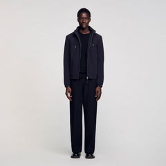 Zip-up hooded jacket Navy Blue Sandro Men