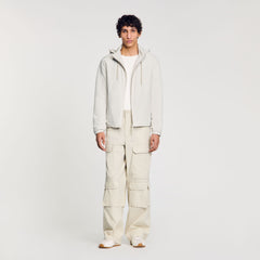 Zip-up hooded jacket Aluminum Sandro Men