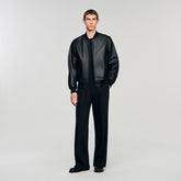 Leather jacket Black Sandro Men