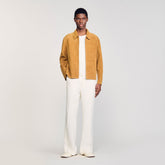 Split leather jacket Camel Sandro Men