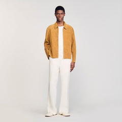 Split leather jacket Camel Sandro Men