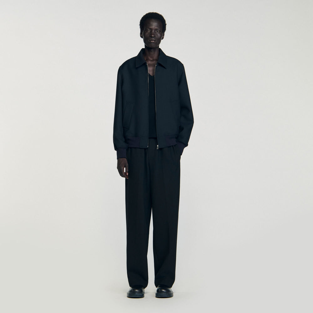 Casual zip-up jacket Navy Blue Sandro Men