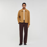 Woven raffia jacket Camel Sandro Men