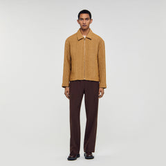 Woven raffia jacket Camel Sandro Men