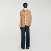 Square Cross jacquard overshirt Camel Sandro Men