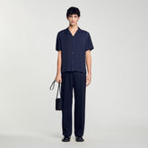 Shark collar shirt Midnight Blue Sandro Men