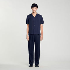 Shark collar shirt Midnight Blue Sandro Men