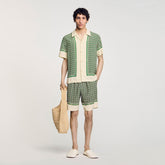 Short-sleeved patterned shirt Super Green Sandro Men