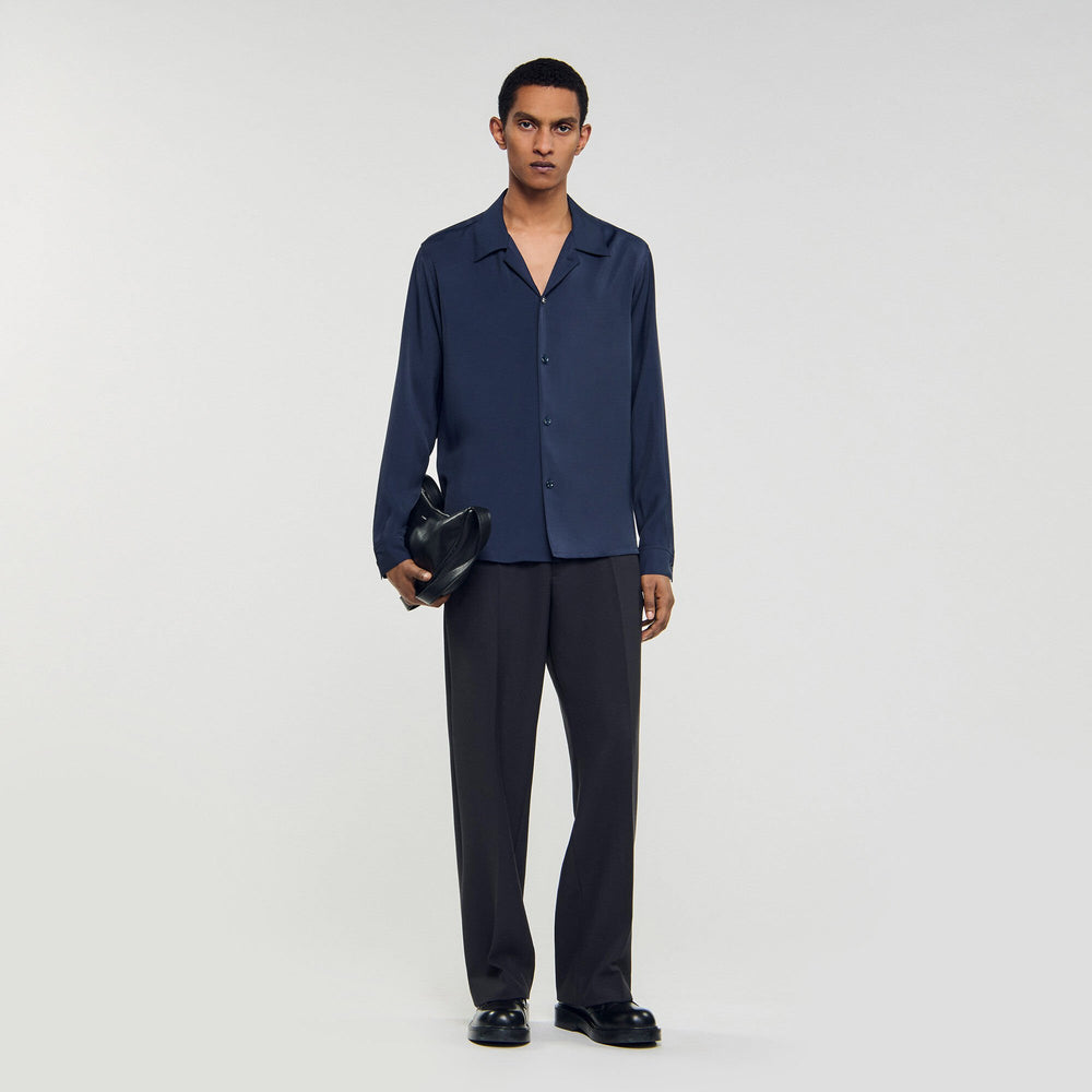 Flowy shirt Navy Blue Sandro Men