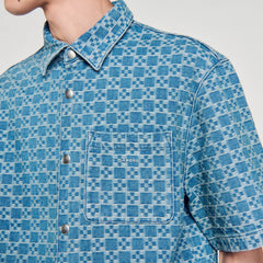 Square cross denim shirt Sky Blue Sandro Men