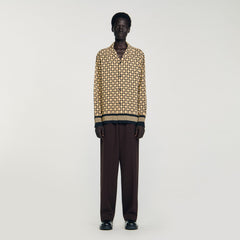 Printed loose-fit shirt Beige Sandro Men