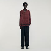 Printed loose-fit shirt Cognac Sandro Men
