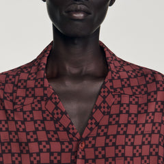 Printed loose-fit shirt Cognac Sandro Men