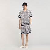 Square Cross motif flowing shirt Black Sandro Men