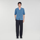Square Cross motif flowing shirt Sky Blue Sandro Men
