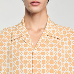 Square Cross motif flowing shirt Fire Sandro Men