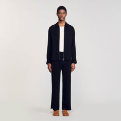 Pleated shirt Black Sandro Men