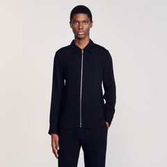Pleated shirt Black Sandro Men