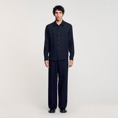 Linen shirt Navy Blue Sandro Men