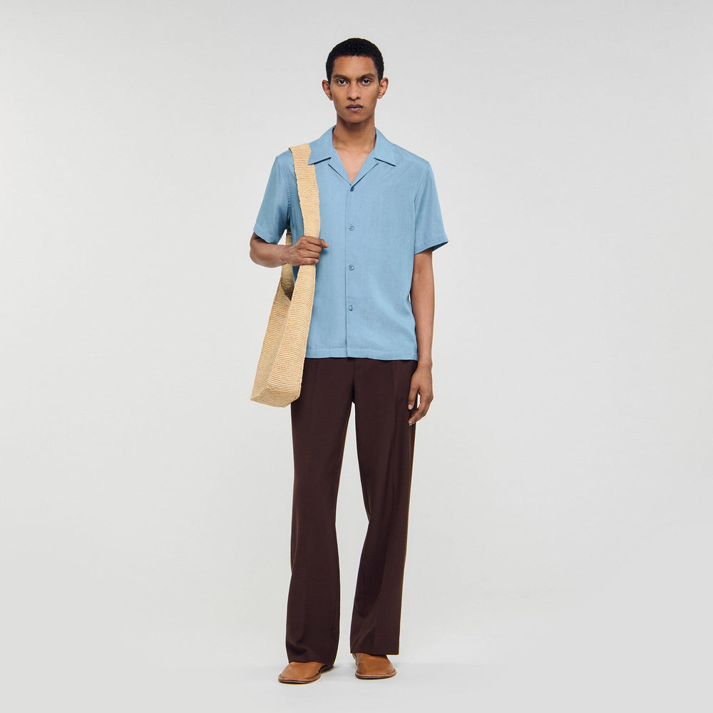 Short-sleeved shirt Chambray Sandro Men