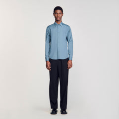 Plain shirt Thunderstorm Blue Sandro Men
