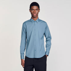 Plain shirt Thunderstorm Blue Sandro Men