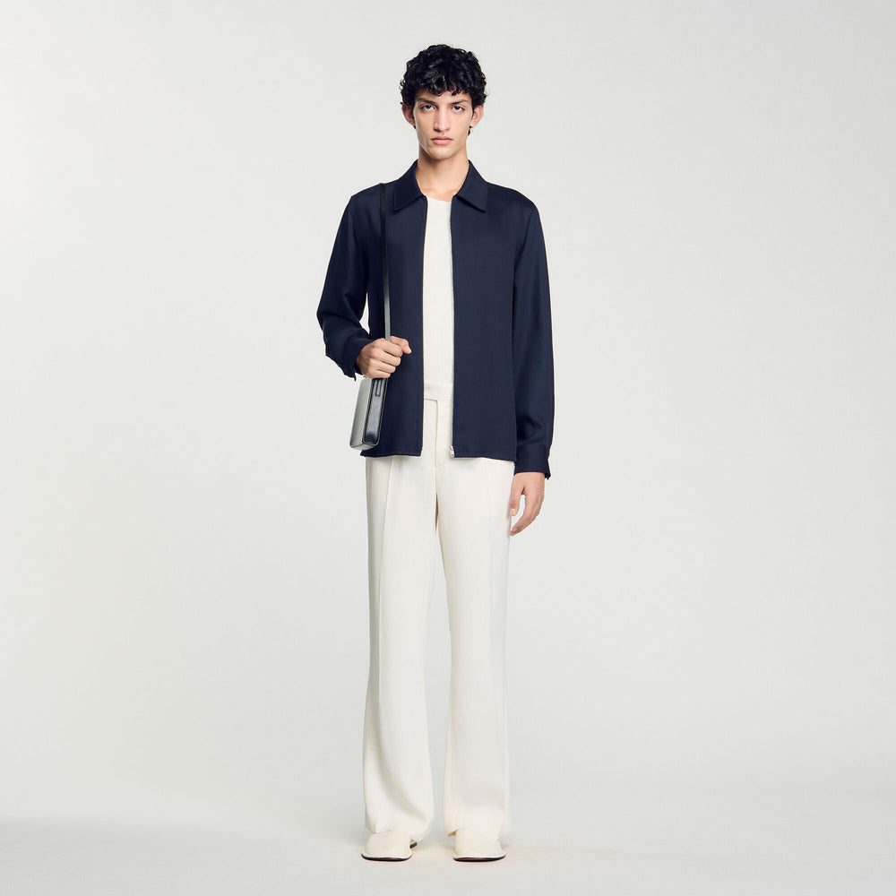 Zip-up shirt Midnight Blue Sandro Men