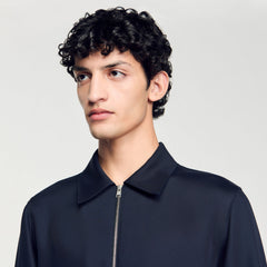 Zip-up shirt Midnight Blue Sandro Men