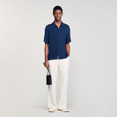 Crinkled shirt Royal Blue Sandro Men